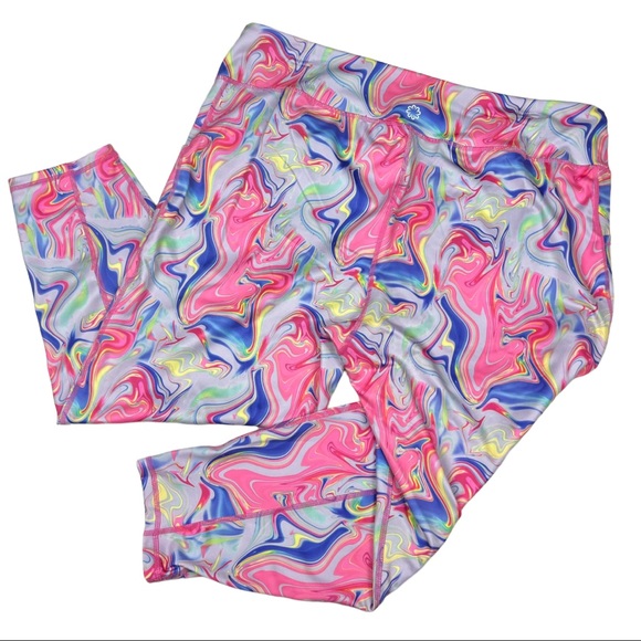 New Pro Player Marble Swirl Leggings 3X Pockets - Picture 2 of 6